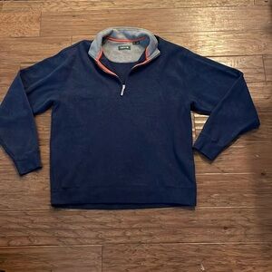 Orvis Men’s Blue  Quarter Zip Pullover Sweater